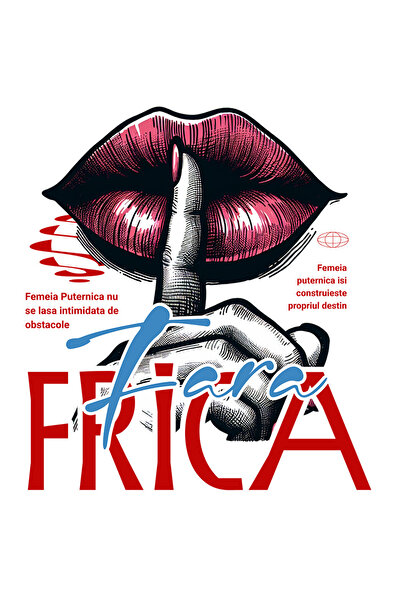 StoryGift Romania Sticker Autocolant 70CM Fara Frica - Femeia Puternica, Buze...