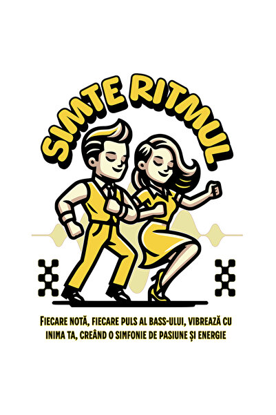 StoryGift Romania Sticker Autocolant 70CM Adeziv Simte Ritmul cuplu dansand p...