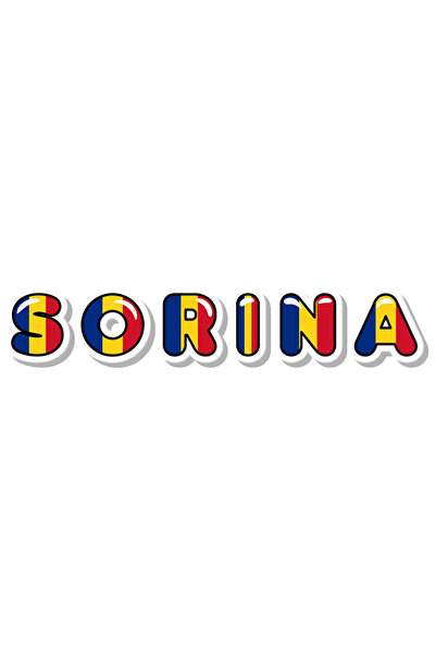 StoryGift Romania Sticker Autocolant 70CM Cu Numele Sorina, Romania, Suporter...