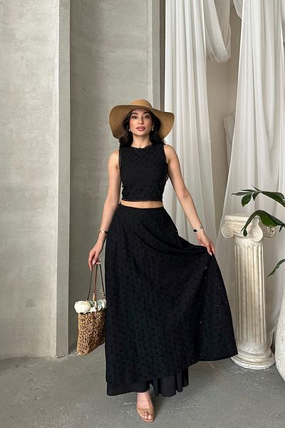 ASEDE Imported Special Design Lace Cotton Scallop Bottom Top Set