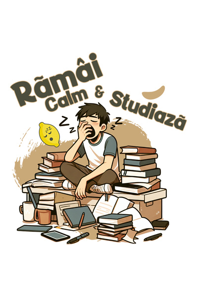 StoryGift Romania Sticker Eticheta 50CM Adeziv ramai calm si studiaza student...