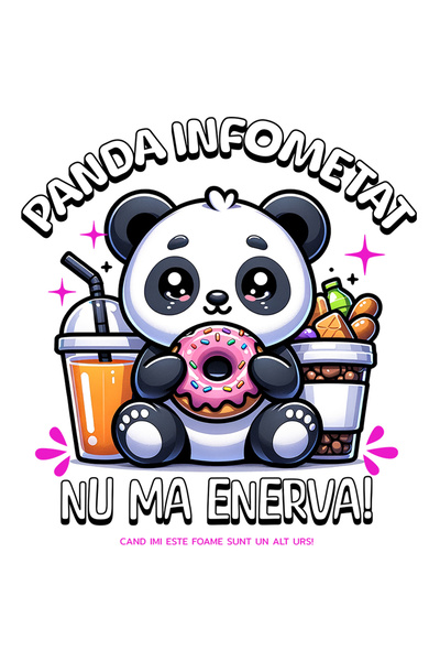 StoryGift Romania Sticker Autocolant 70CM Adeziv Urs panda cu mancare text am...