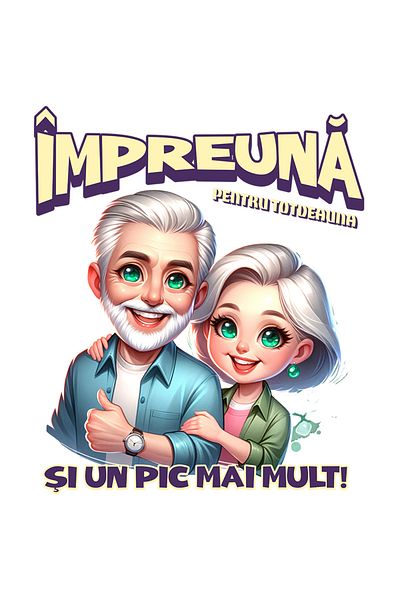 StoryGift Romania Sticker Eticheta 50CM Adeziv Cuplu bunici fericiti dragoste text impreuna pentru totdeana Vale