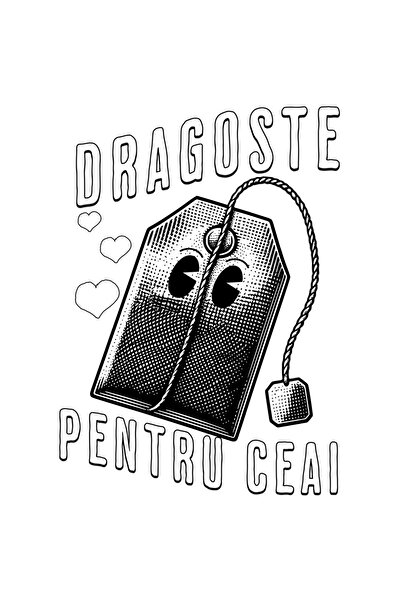 StoryGift Romania Sticker Adeziv Dragoste Pentru Ceai Plic De Ceai Plante Aromate Cu Margini Albe, Pvc Vinyl