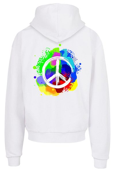 Merchcode Herren Peace - Wording Peace White And Peace - Graffiti With Ultra Heavy Hoody