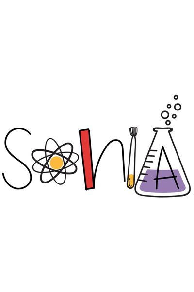 StoryGift Romania Sticker Adeziv 90CM Cu Numele Sonia, Scoala, Chimie, Materi...