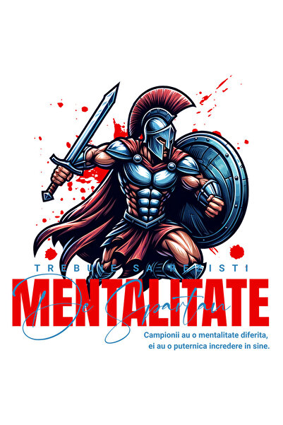 StoryGift Romania Sticker Autocolant 70CM Mentalitate de Spartan - Trebuie sa Rezisti cu Margini Albe, PVC Vinyl