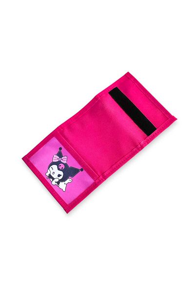 Bebek Özel Velcro Girls Wallet Zipper Wallet Colorful Sanrio Kuromi Printed Wallet