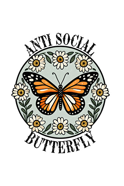 StoryGift Romania Sticker Autocolant 70CM cu fluture cu aripi portocalii si c...