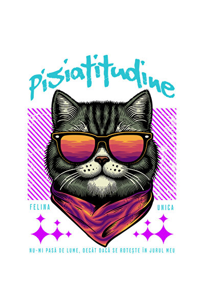 StoryGift Romania Sticker Autocolant 70CM Pisiatitudine-Nu-mi pasă de lume, d...