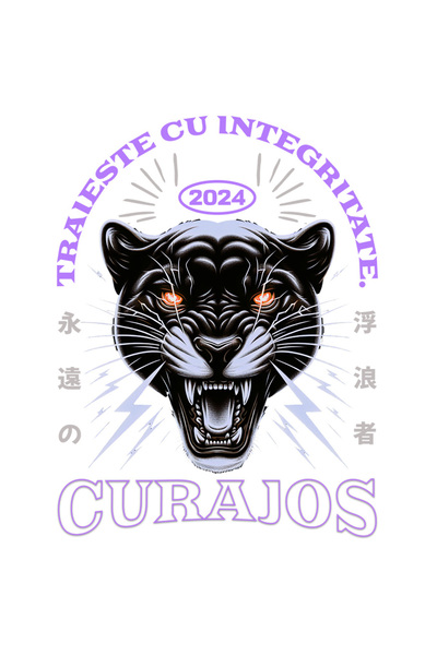 StoryGift Romania Sticker Adeziv 90CM Pantera - Curajor, Traieste cu Integritate cu Margini Albe, PVC Vinyl 90 cm