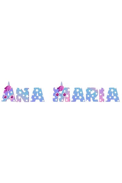 StoryGift Romania Sticker Eticheta 50CM Cu Numele Ana Maria, Unicorn, Printesa, Fairytale, Dragut cu Margini Alb