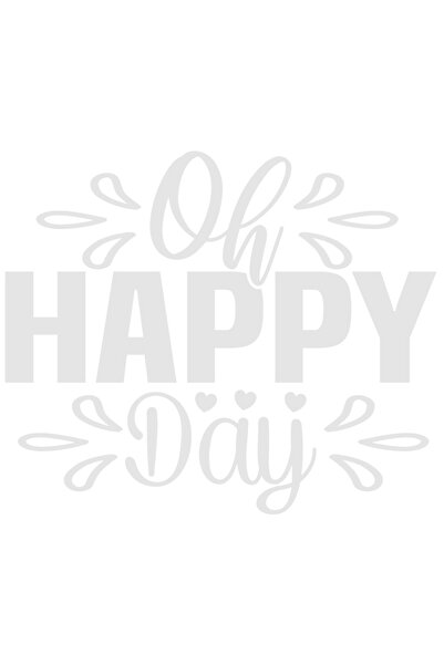 StoryGift Romania Sticker Autocolant 70CM Exterior cu mesajul "Oh, happy day" - ziua bucuriei inimioare , Vinyl