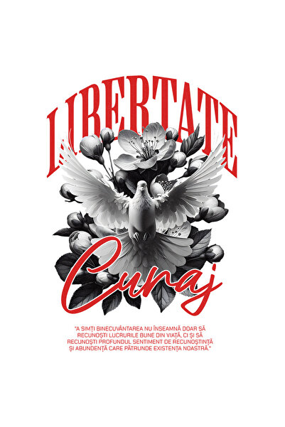 StoryGift Romania Sticker Autocolant 70CM Libertate si Curaj - Porumbel, Flor...