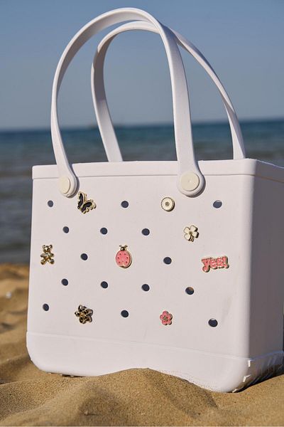 Tina İstanbul Jelly Charm Beach Bag White