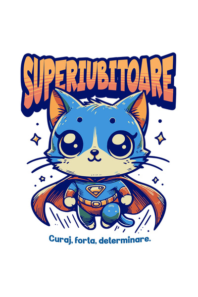 StoryGift Romania Sticker Autocolant 70CM Super Iubitoare, SuperErou, Pisica ...