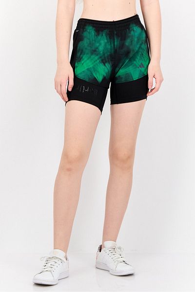 adidas Women Slim Fit Brand Logo Running Shorts, Black