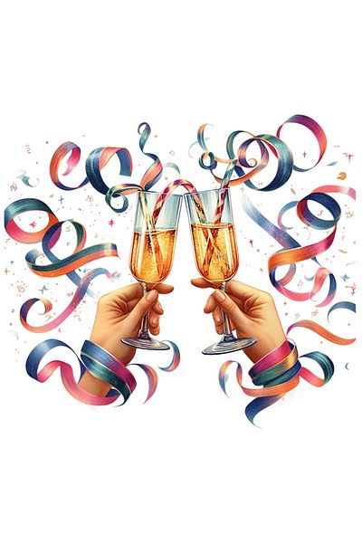 StoryGift Romania Sticker Cu 2 Maini Care Ciocnesc Pahare Cu Bautura, Celebrare, Petrecere, Revelion, Voie B