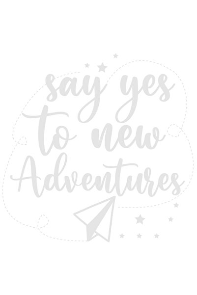 StoryGift Romania Sticker Autocolant 70CM Exterior cu un avion de hartie si mesajul "Say yes to new adventures"