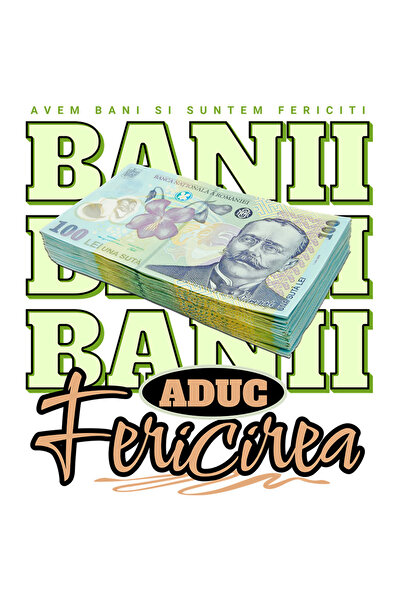 StoryGift Romania Sticker Adeziv 90CM Banii Aduc Fericirea - Tean de 100 LEI Romanesti cu Margini Albe, PVC Viny