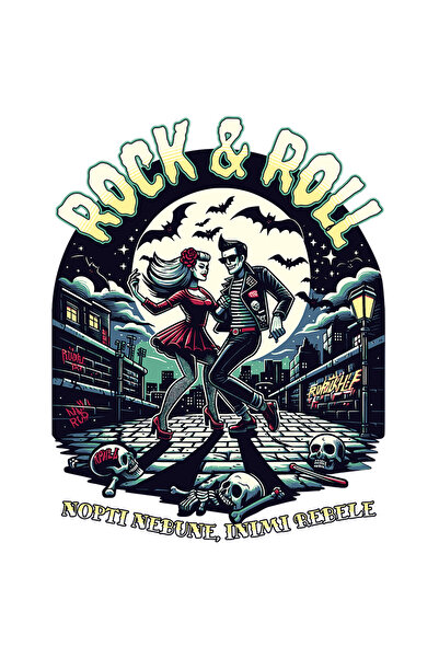 StoryGift Romania Sticker Autocolant 70CM Adeziv Rock & Roll. Nopti nebune, i...