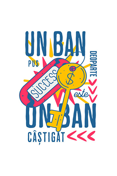 StoryGift Romania Sticker Eticheta 50CM Adeziv un ban pus deoparte este un ba...