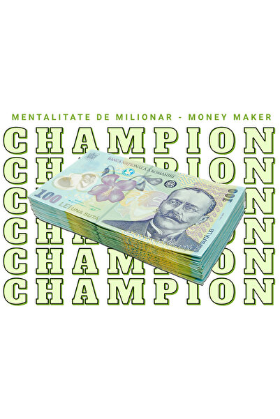 StoryGift Romania Sticker Adeziv 90CM _Champion_ - 100 Lei Romanesti cu Margi...