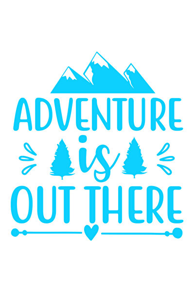 StoryGift Romania Sticker Exterior cu munti si copaci cu mesajul "Adventure is out there" - aventura e acolo