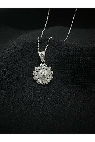 bigakan 925 Ayar Telkari Gümüş Kolye – Bereket Modeli ve Köpük Çiçek Tasarımı...
