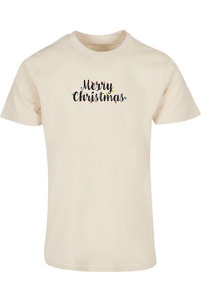 Merchcode Herren T-Shirt mit Rundhalsausschnitt und Weihnachtslichtern