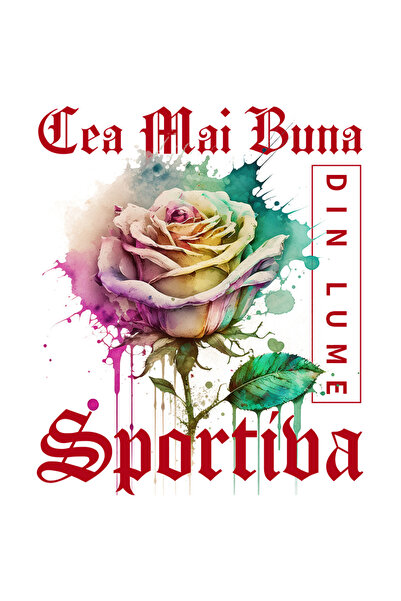 StoryGift Romania Sticker Adeziv 90CM Cu Textul Cea Mai Buna Sportiva, Din Lu...