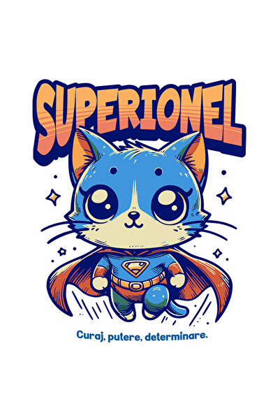 StoryGift Romania Sticker Eticheta 40CM Super Ionel, SuperErou, Pisica Zburan...