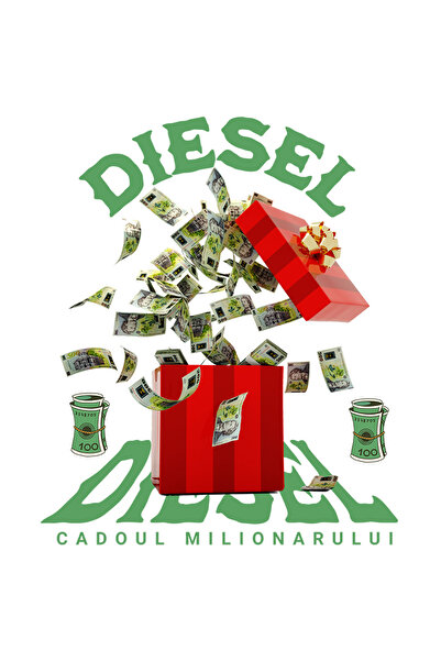 StoryGift Romania Sticker Autocolant 70CM _Diesel_ - Cadoul Milionarului cu Margini Albe, PVC Vinyl 70 cm