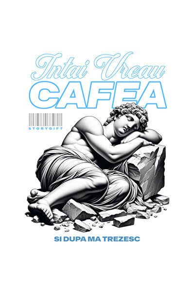 StoryGift Romania Sticker Adeziv 90CM Intai Vreau Cafea si Dupa Ma Trezesc cu...