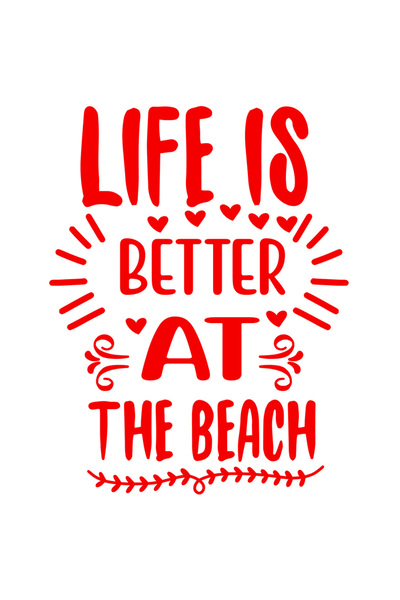 StoryGift Romania Sticker Exterior cu mesajul "Life is better at the beach" - viata este mai buna pe plaja c