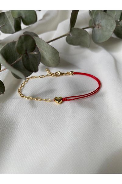 sabiha aksesuar Heart Detailed Plated Chain String Bracelet