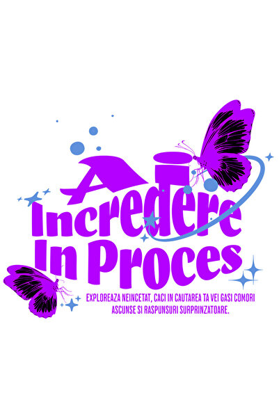 StoryGift Romania Sticker Eticheta 50CM Ai Incredere In Proces cu Margini Albe, PVC Vinyl 50 cm