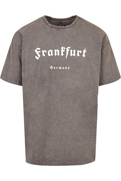 Merchcode Herren Frankfurt X Acid Washed Heavy Oversize Tee