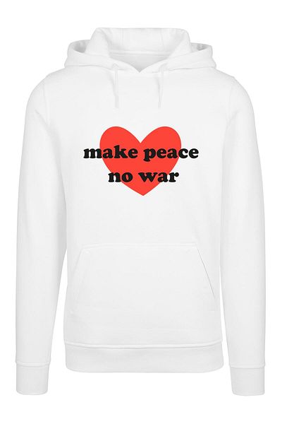 Merchcode Herren Peace - Red Heart White Heavy Hoody