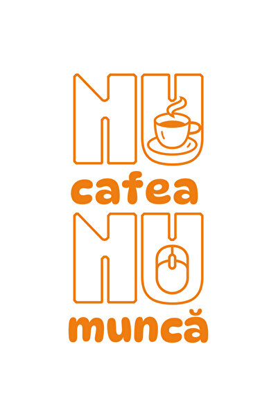 StoryGift Romania Sticker Autocolant 70CM Adeziv nu cafea, nu munca, iubitori...