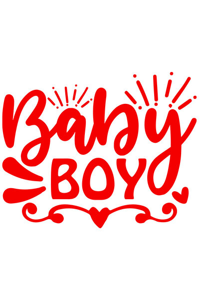 StoryGift Romania Sticker Exterior cu inimioare si textul "Baby boy" - baiete...