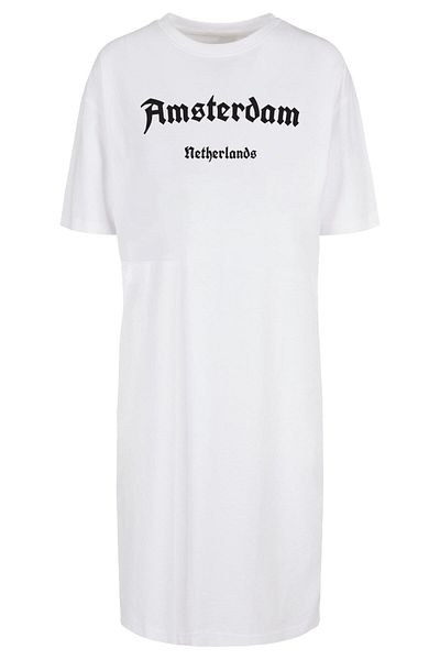 Merchcode Damen Ladies Amsterdam Oversized Slit Tee Dress