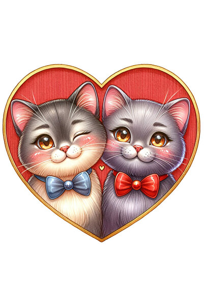 StoryGift Romania Sticker Autocolant 70CM cu 2 pisicute apropiate, ilustratie...