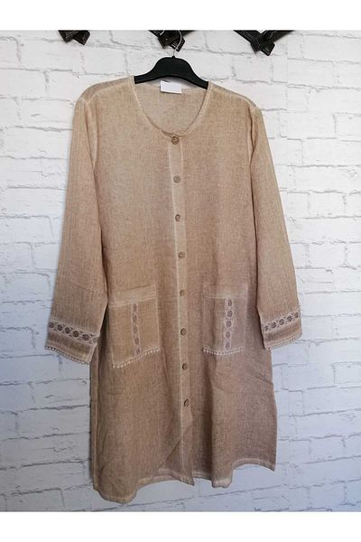 anne moda ankara автентична, 100% чист памук, измита с камъни, без ликра, дълъг ръкав, 2 джоба, дантелена туника