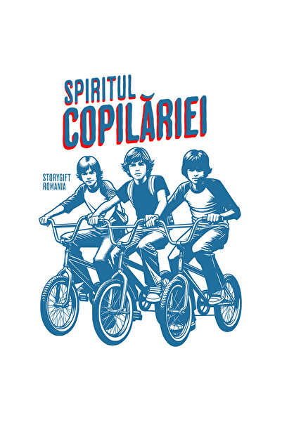 StoryGift Romania Sticker Autocolant 70CM Adeziv spiritul copilariei biciclet...