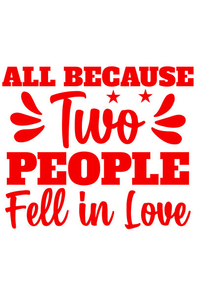StoryGift Romania Sticker Autocolant 30CM Exterior cu textul in engleza "All because two people fell in love" -