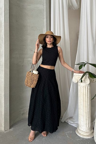 ASEDE Imported Special Design Lace Cotton Scallop Bottom Top Set