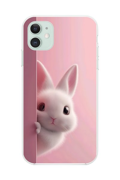 Dali Design حافظة شفافة متوافقة مع هاتف iPhone 11 5 بتصميم أرنب من القطيفة