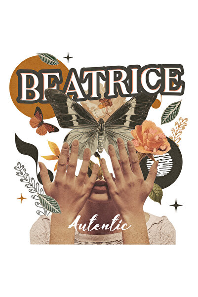 StoryGift Romania Sticker Autocolant 70CM Cu Numele Beatrice, Colaj Fata, Flu...