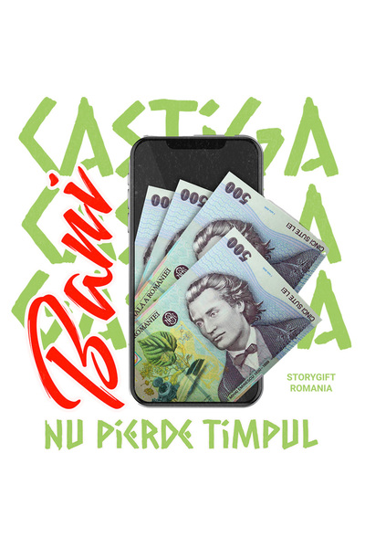 StoryGift Romania Sticker Autocolant 70CM Castiga Bani - Nu pierde Timpul pe ...